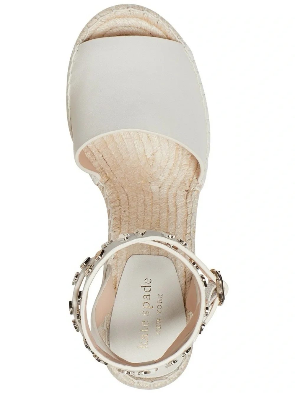 KATE SPADE FRENCHY White Espadrille Wedge Espadrille Sandals with Ankle Strap
